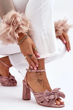 Boto Sandały Na Obcasie*Modne Sandały Z Kokardą Na Obcasie Beżowe Callum