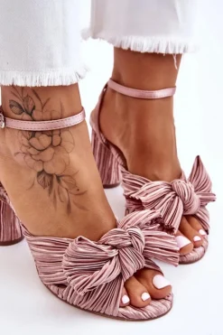 Boto Sandały Na Obcasie*Modne Sandały Z Kokardą Na Obcasie Beżowe Callum