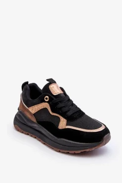 Damskie Boto Modne Skórzane Buty Sportowe Damskie Czarne Calarene