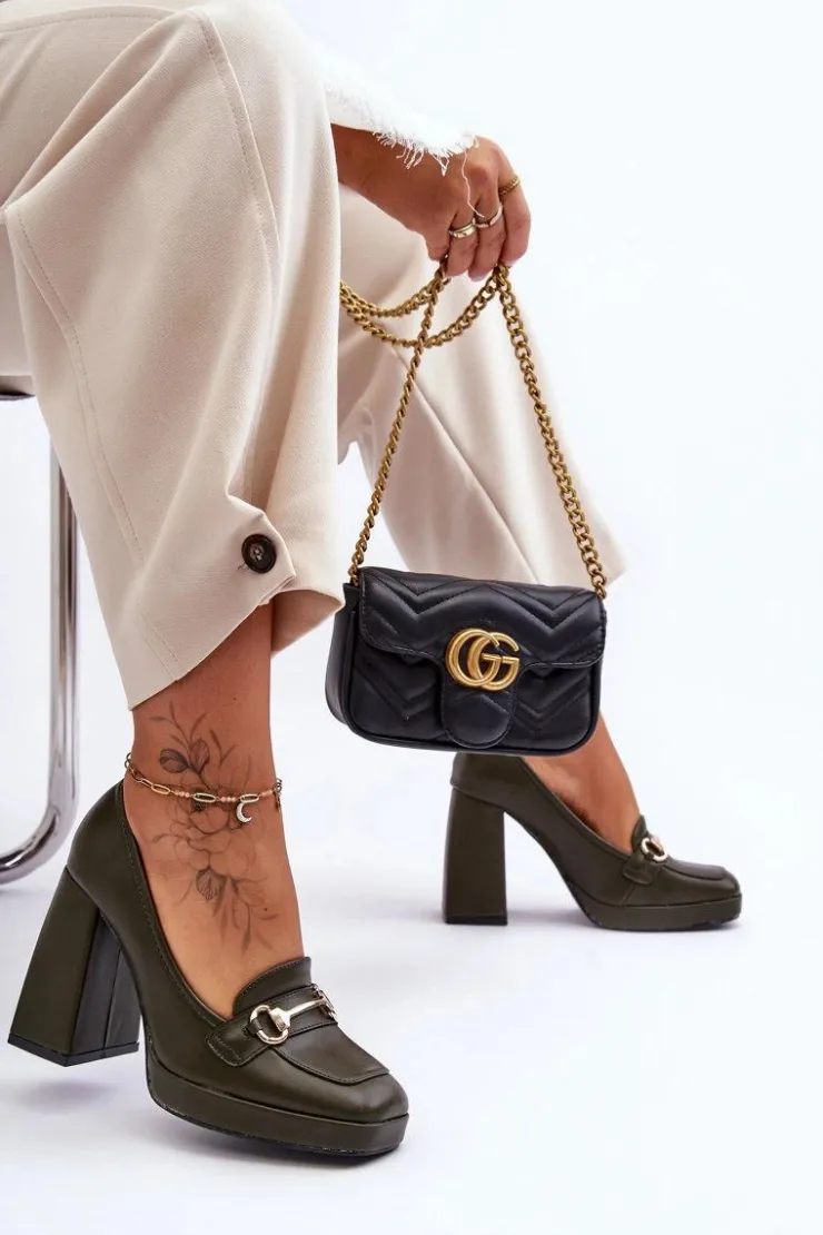 Damskie Boto Modne Skórzane Czółenka Zielone Rouse