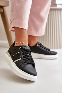 Boto Buty Sportowe Na Platformie|Sneakersy Damskie*Modne Sneakersy Damskie Na Platformie Z Eko Skóry Czarne Nevisase