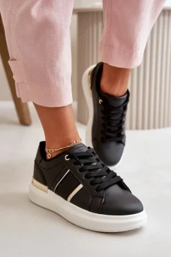 Boto Buty Sportowe Na Platformie|Sneakersy Damskie*Modne Sneakersy Damskie Na Platformie Z Eko Skóry Czarne Nevisase