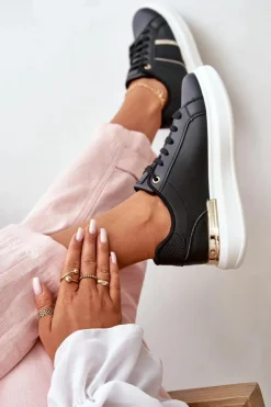 Boto Buty Sportowe Na Platformie|Sneakersy Damskie*Modne Sneakersy Damskie Na Platformie Z Eko Skóry Czarne Nevisase