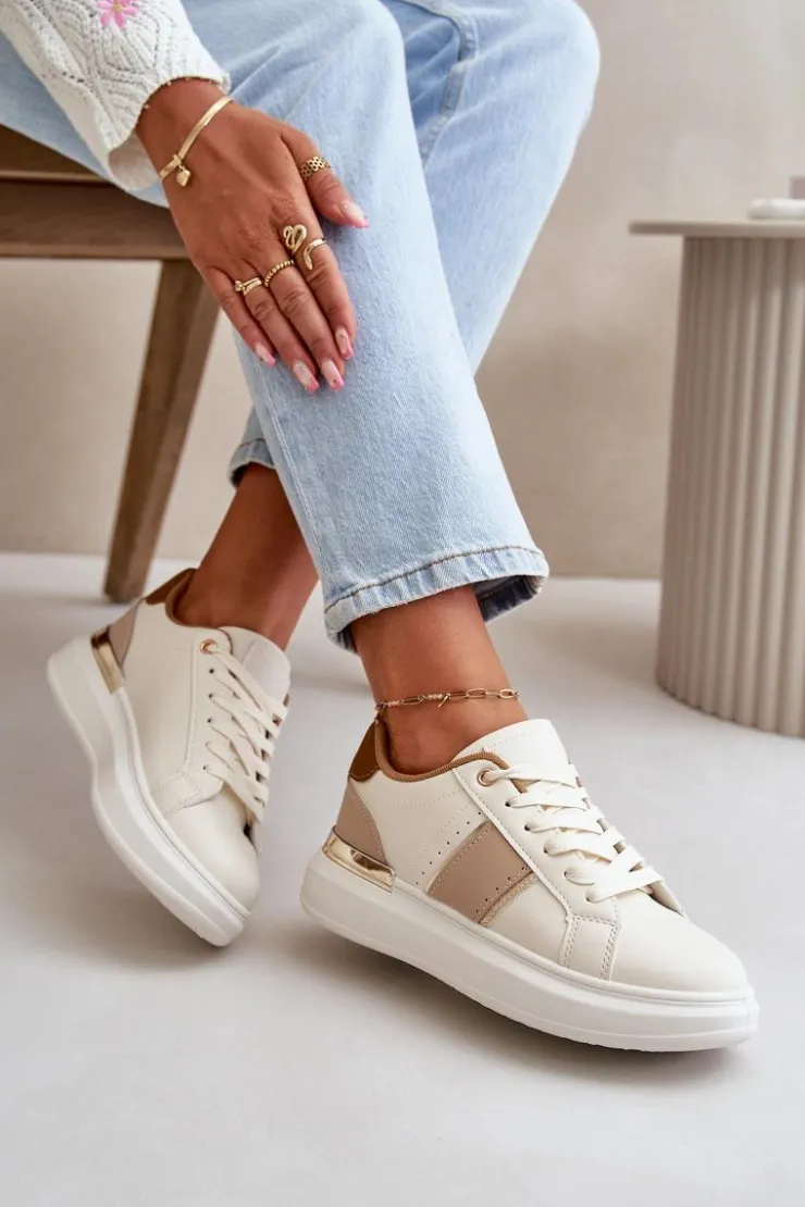 Boto Buty Sportowe Na Platformie|Sneakersy Damskie*Modne Sneakersy Damskie Na Platformie Z Eko Skóry Brązowe Nevisase