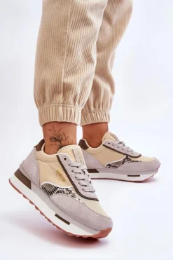 Discount Big Star Shoes Modne Sneakersy Memory Foam System Big Star LL274364 Beżowe