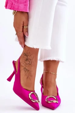 Damskie Boto Modne Szpilki Z Ozdobą I Cyrkoniami Fuksja Alexia