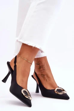 Clearance Boto Modne Szpilki Z Ozdobą I Cyrkoniami Czarne Alexia