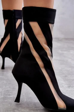 Boto Czarne Botki|Botki Na Obcasie*Modne Wysokie Damskie Botki Na Szpilce Czarne Deyna