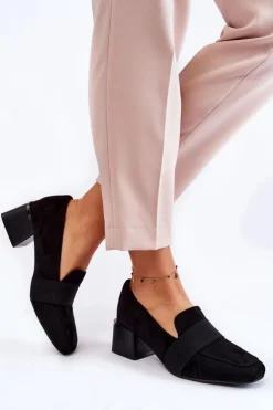 New Boto Modne Zamszowe Czółenka La.Fi 230033B-SU Czarne