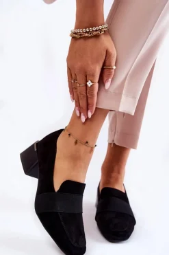 New Boto Modne Zamszowe Czółenka La.Fi 230033B-SU Czarne