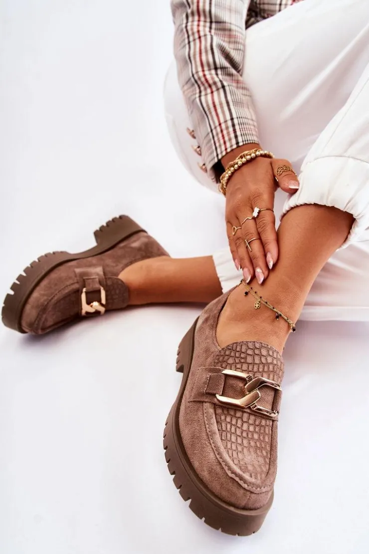 Boto Półbuty Skórzane|Mokasyny Damskie Zamszowe*Modne Zamszowe Półbuty Loafery Jasnobrązowy Lemar Rayhan