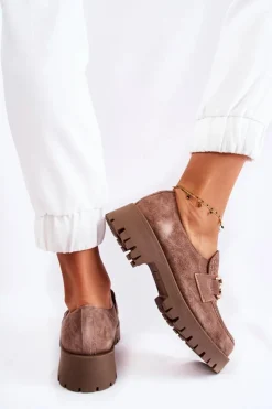 Boto Półbuty Skórzane|Mokasyny Damskie Zamszowe*Modne Zamszowe Półbuty Loafery Jasnobrązowy Lemar Rayhan