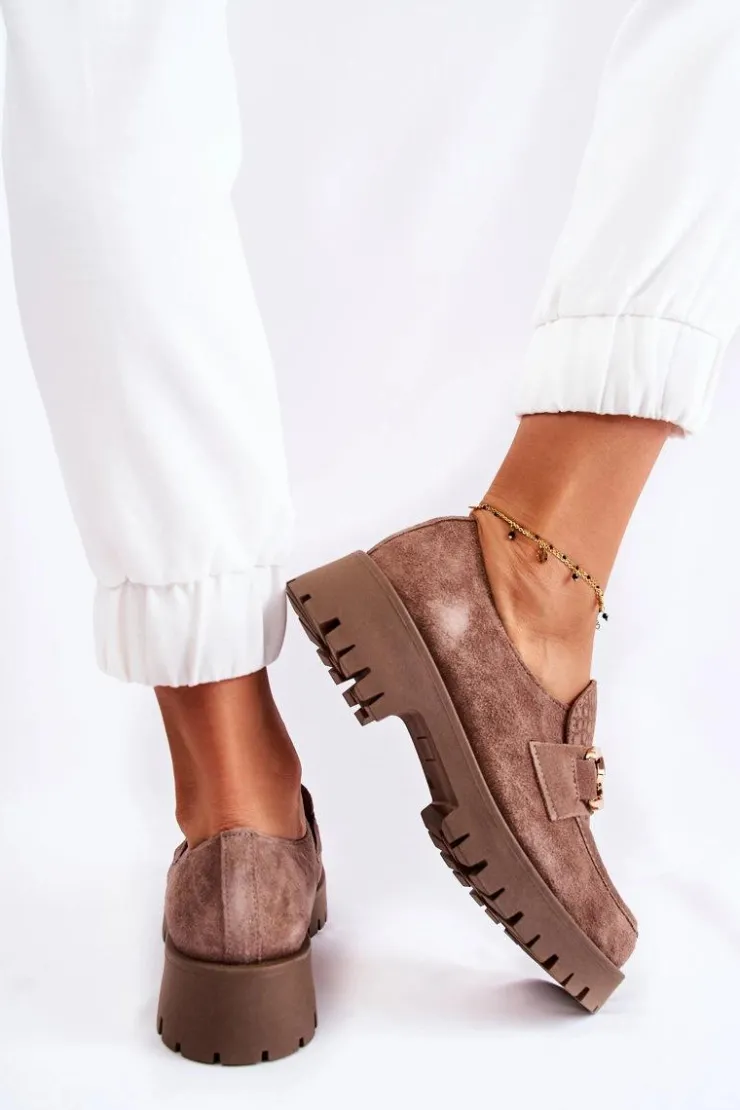 Boto Półbuty Skórzane|Mokasyny Damskie Zamszowe*Modne Zamszowe Półbuty Loafery Jasnobrązowy Lemar Rayhan