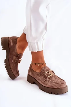 Boto Półbuty Skórzane|Mokasyny Damskie Zamszowe*Modne Zamszowe Półbuty Loafery Jasnobrązowy Lemar Rayhan