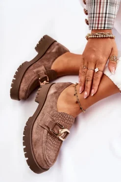 Boto Półbuty Skórzane|Mokasyny Damskie Zamszowe*Modne Zamszowe Półbuty Loafery Jasnobrązowy Lemar Rayhan