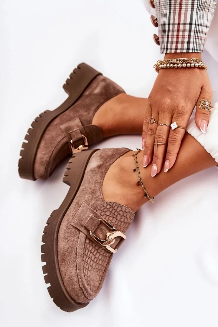 Boto Półbuty Skórzane|Mokasyny Damskie Zamszowe*Modne Zamszowe Półbuty Loafery Jasnobrązowy Lemar Rayhan