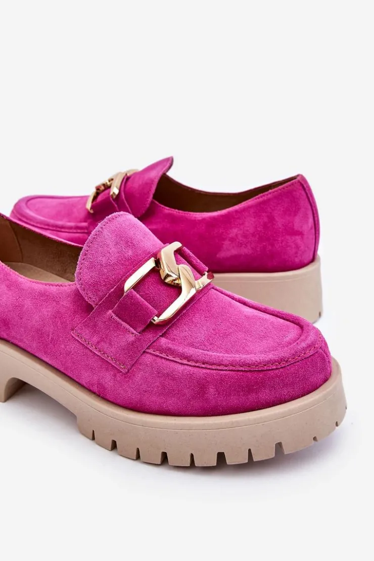 Boto Półbuty Skórzane|Mokasyny Damskie Zamszowe*Modne Zamszowe Półbuty Loafery Fuksja Lemar Rayhan