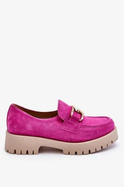 Boto Półbuty Skórzane|Mokasyny Damskie Zamszowe*Modne Zamszowe Półbuty Loafery Fuksja Lemar Rayhan