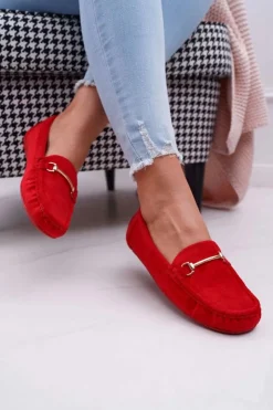 Boto Mokasyny Damskie Zamszowe*Mokasyny Damskie Czerwone Zamszowe Sonnero