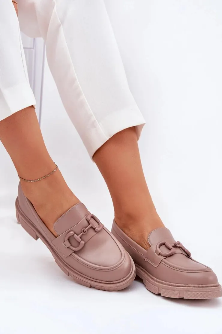 Boto Loafersy Damskie|Mokasyny Płaskie*Mokasyny Damskie Eko Skórzane Z Ozdobnym Detalem Khaki Seftass