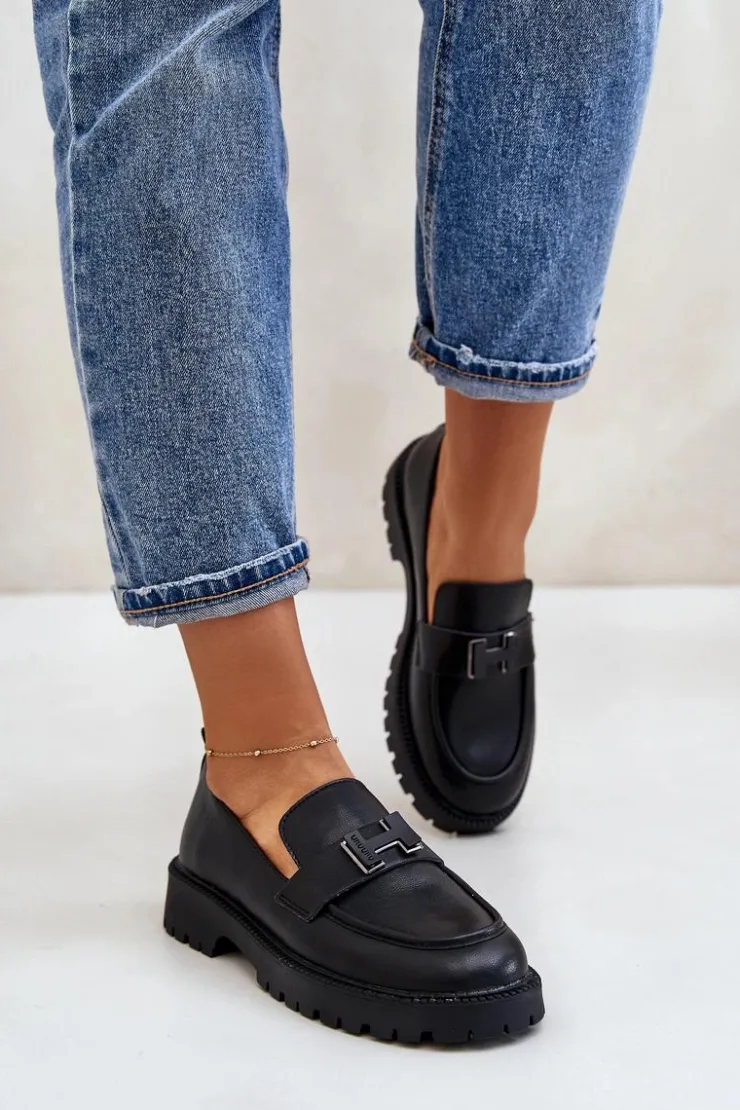 Outlet Buty damskie Vinceza Mokasyny Damskie Eko Skórzane Vinceza 62187 Czarne