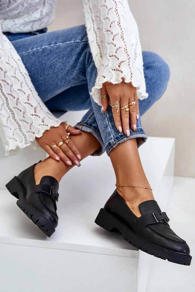 Outlet Buty damskie Vinceza Mokasyny Damskie Eko Skórzane Vinceza 62187 Czarne