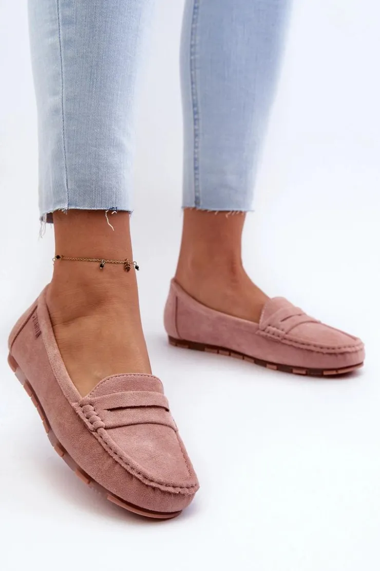 Online Big Star Shoes Mokasyny Damskie Eko Zamszowe Big Star NN274928 Memory Foam System Różowe