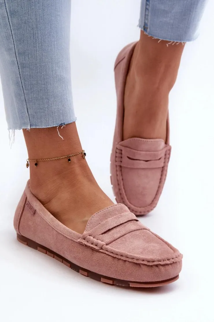 Online Big Star Shoes Mokasyny Damskie Eko Zamszowe Big Star NN274928 Memory Foam System Różowe