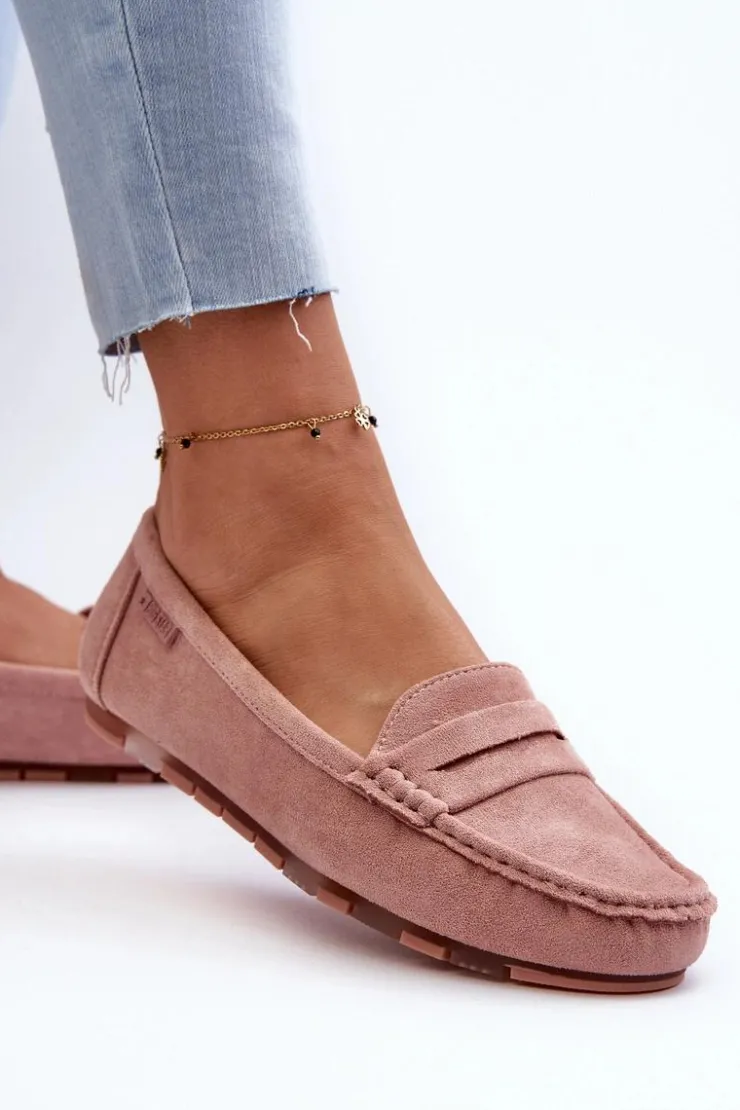 Online Big Star Shoes Mokasyny Damskie Eko Zamszowe Big Star NN274928 Memory Foam System Różowe