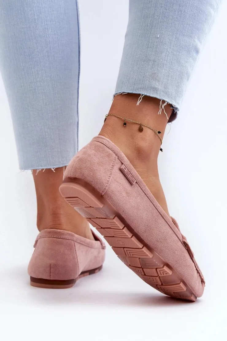 Online Big Star Shoes Mokasyny Damskie Eko Zamszowe Big Star NN274928 Memory Foam System Różowe