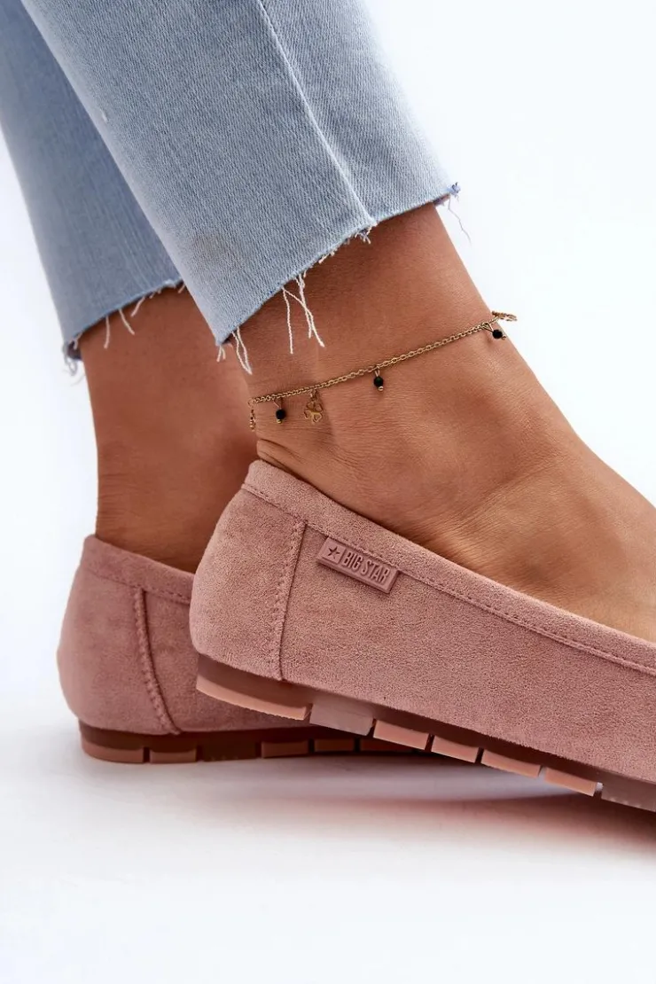 Online Big Star Shoes Mokasyny Damskie Eko Zamszowe Big Star NN274928 Memory Foam System Różowe