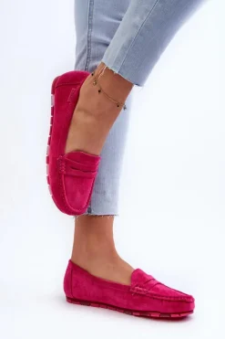 Big Star Shoes Loafersy Damskie|Mokasyny Damskie Zamszowe*Mokasyny Damskie Eko Zamszowe Big Star NN274934 Memory Foam System Fuksja