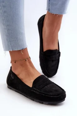 Damskie Big Star Shoes Mokasyny Damskie Eko Zamszowe Big Star NN274929 Memory Foam System Czarne