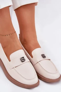 Damskie Buty damskie Vinceza Mokasyny Damskie Eleganckie Z Ozdobnym Małym Detalem Vinceza 62208 Beżowe