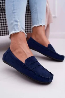Boto Mokasyny Damskie Zamszowe*Mokasyny Damskie Granatowe Zamszowe Bolero