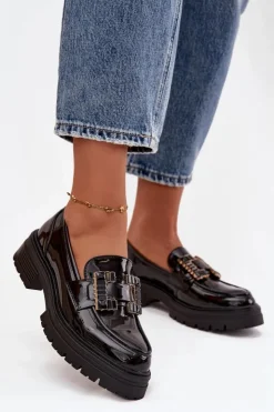 Boto Mokasyny Damskie Lakierowane|Mokasyny Damskie Skórzane*Mokasyny Damskie Lakierowane Z Ozdobą Czarne Ysandra