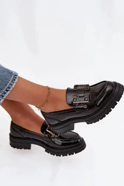 Boto Mokasyny Damskie Lakierowane|Mokasyny Damskie Skórzane*Mokasyny Damskie Lakierowane Z Ozdobą Czarne Ysandra