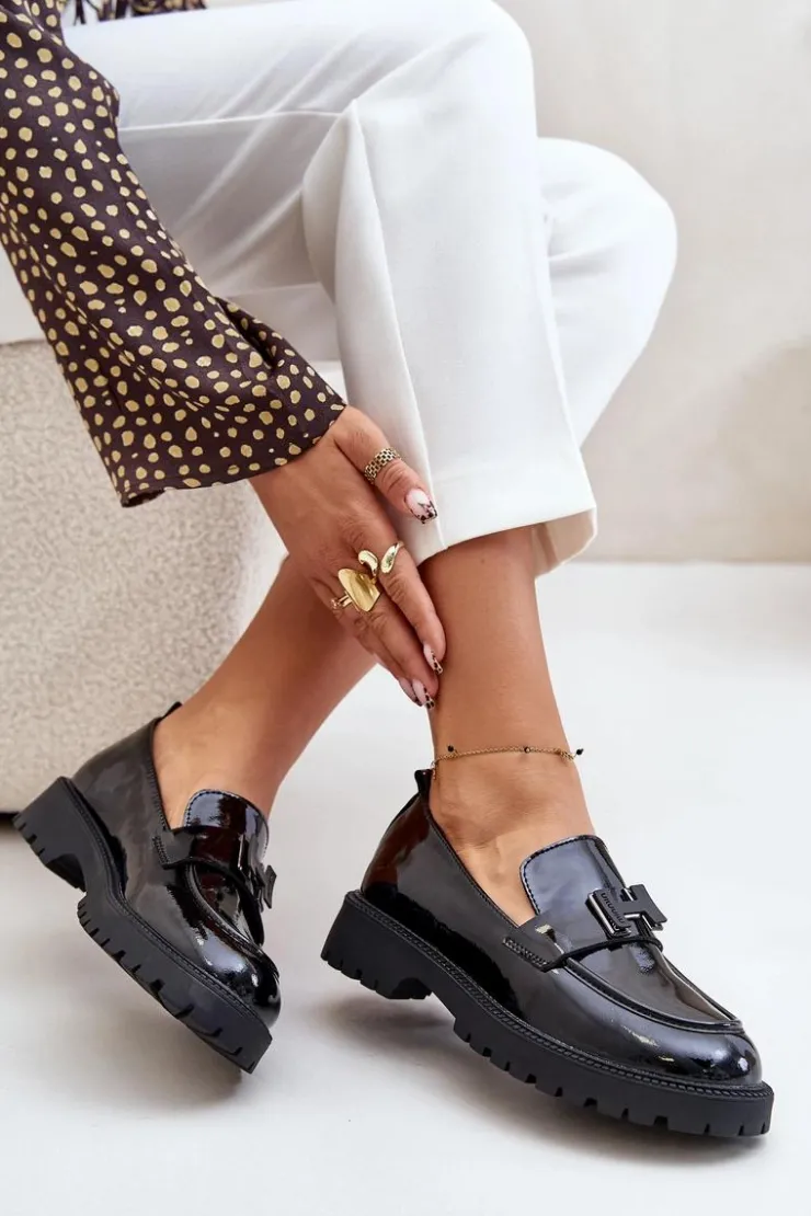 Damskie Buty damskie Vinceza Mokasyny Damskie Lakierowane Vinceza 62187 Czarne