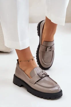 Damskie Buty damskie Vinceza Mokasyny Damskie Lakierowane Vinceza 62187 Szare