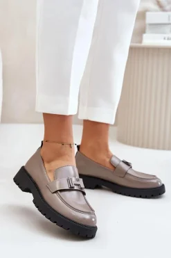 Damskie Buty damskie Vinceza Mokasyny Damskie Lakierowane Vinceza 62187 Szare