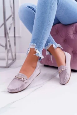 Boto Mokasyny Damskie Zamszowe*Mokasyny Damskie Lekkie Eko-zamsz Lila Róż Think