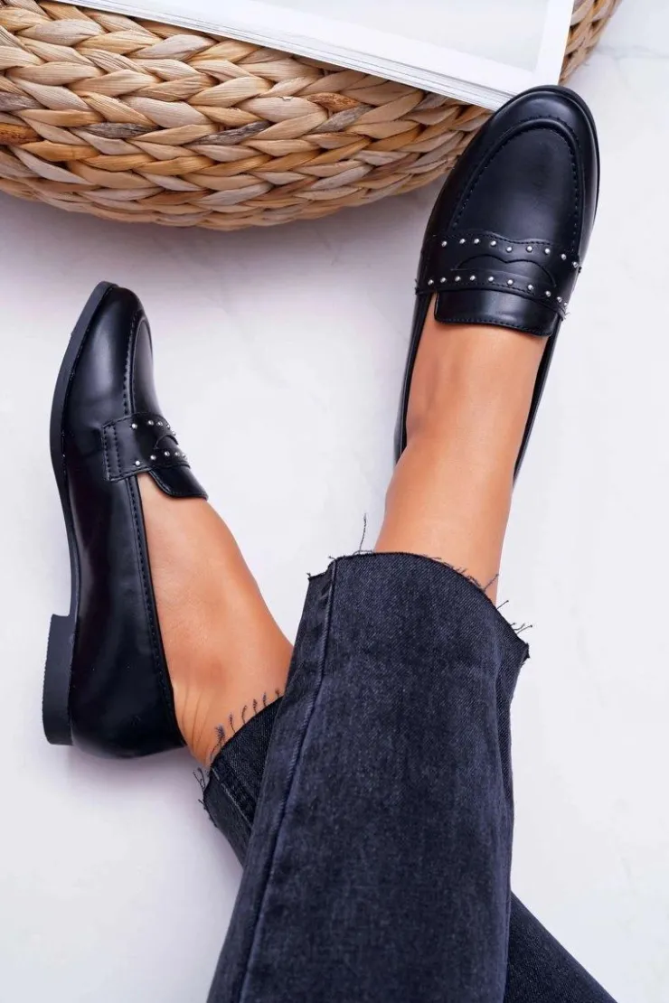 Boto Mokasyny Damskie Skórzane*Mokasyny Damskie Loafery Lordsy Czarne Tenes