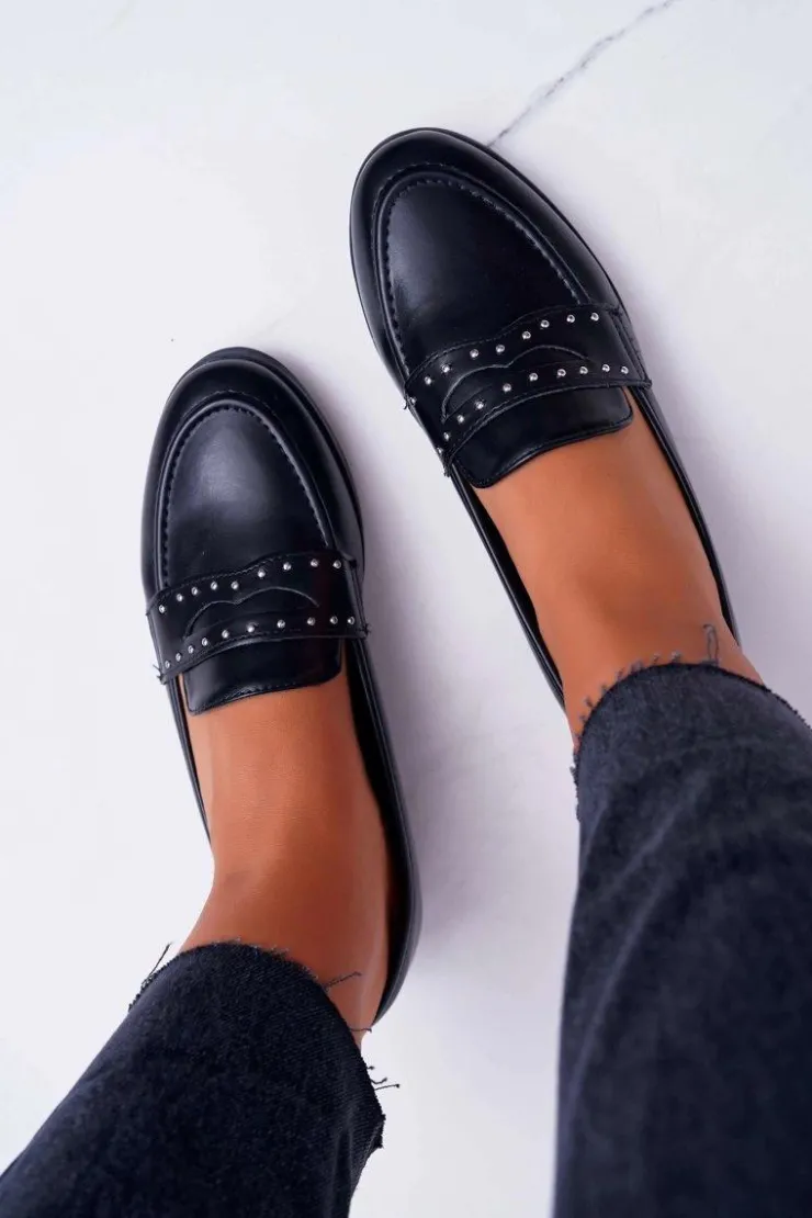 Boto Mokasyny Damskie Skórzane*Mokasyny Damskie Loafery Lordsy Czarne Tenes