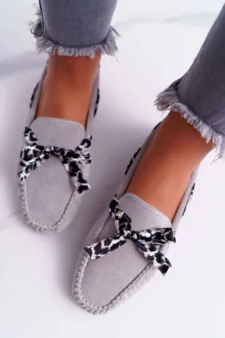 Damskie Boto Mokasyny Damskie Lu Boo Wygodne Szare Plummy