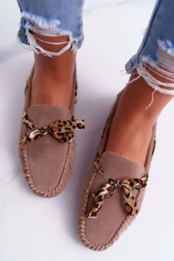 Damskie Boto Mokasyny Damskie Lu Boo Wygodne Beżowe Plummy