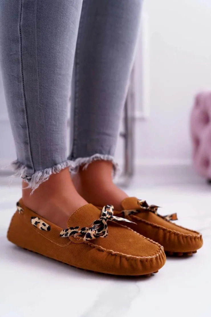 Online Boto Mokasyny Damskie Lu Boo Wygodne Camel Plummy