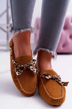 Online Boto Mokasyny Damskie Lu Boo Wygodne Camel Plummy