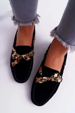 Hot Boto Mokasyny Damskie Lu Boo Wygodne Czarne Plummy