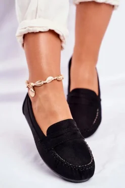 Online Boto Mokasyny Damskie Materiałowe Czarne Panay