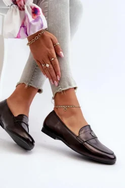 Sale Evento Mokasyny Damskie Na Płaskim Obcasie Czarne Sylvaine